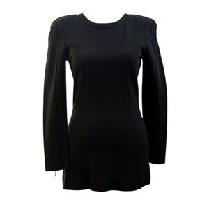 Theory Crepe Tunic Top with Hidden Zipper Sleeves | S